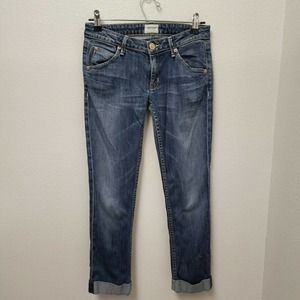 HUDSON Denim Jeans Straight Flood Cuff Pocket Flap Bacara Women's Size 25